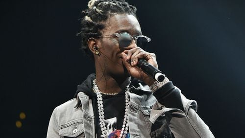 Rapper Young Thug, shown here performing last year at Barclays Center  in New York City, was arrested in DeKalb County over the weekend.