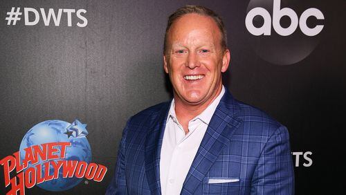 NEW YORK, NY - AUGUST 21:  Former White House Press Secretary Sean Spicer arrives at the 2019 "Dancing With The Stars" Cast Reveal at Planet Hollywood Times Square on August 21, 2019 in New York City.  (Photo by Dave Kotinsky/Getty Images for Planet Hollywood International)