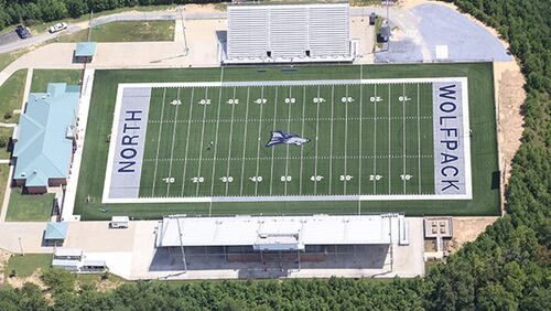 North Paulding moved to artificial turf in 2014. Now, 28 of 48 schools in Class AAAAAAA will have artificial-turf home fields in 2018. Photo: Deluxe Athletics