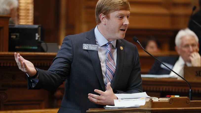 Sen. Blake Tillery, a Vidalia Republican and the sponsor of Senate Bill 106, Gov. Brian Kemp’s proposal to seek federal waivers to design health care programs for the state, said the legislation “covers the gamut of Georgians.” (PHOTO by Bob Andres / bandres@ajc.com)