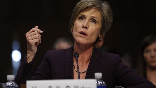 Former acting Attorney General Sally Yates testifies before the Senate Judiciary subcommittee on Crime and Terrorism on May 8, 2017. (AP Photo/Pablo Martinez Monsivais)