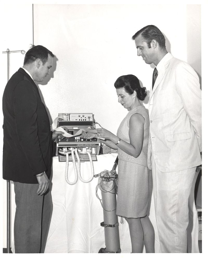 Dr. Wenger with Dr. William Walters (L) and Dr. Charles Harrison (R). This was taken when an early NIH grant was awarded for Stadium Coronary Care in 1970. CONTRIBUTED