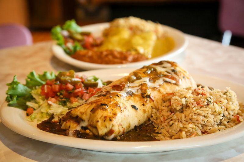 The Steak Burrito at Chuy’s, a Tex-Mex restaurant chain, opening April 18 in West Chester. GREG LYNCH / STAFF
