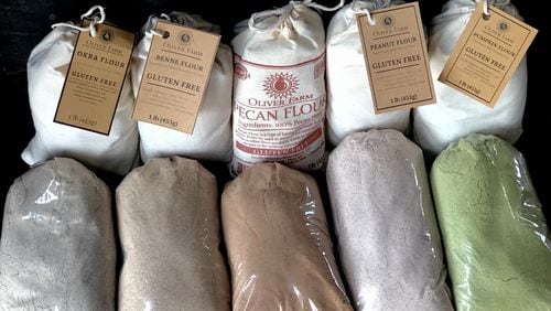 Oliver Farm, located in Pitts, offers a line of flours made from the byproduct of seeds and nuts pressed for culinary oils. Courtesy of Oliver Farm