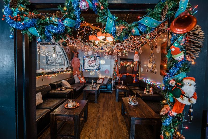 The interior of the "Christmas Story"-themed pop-up at Red Sky Tapas & Bar.