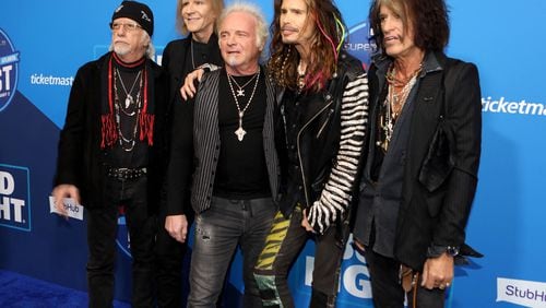 Aerosmith hit the blue carpet at the Super Bowl Music Fest at State Farm Arena on Feb. 1, 2019, before their performance with Post Malone. Photo: Robb Cohen Photography & Video /RobbsPhotos.com