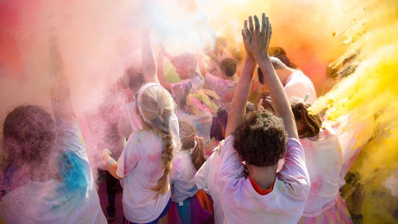 Atlanta Color Dash 5K Fun Run/Walk, benefiting the Down Syndrome Association of Atlanta, is 7 a.m. registration, 9 a.m. run/walk, 10:30 a.m. Color Explosion Party today. $20 to $40, free for children 5 and under. Blackburn Park, 3493 Ashford Dunwoody Road, Dunwoody. Open to all ages and abilities. Wear white and get doused with an array of shimmering colors at each kilometer. cd5k.com. Courtesy of cd5k.com