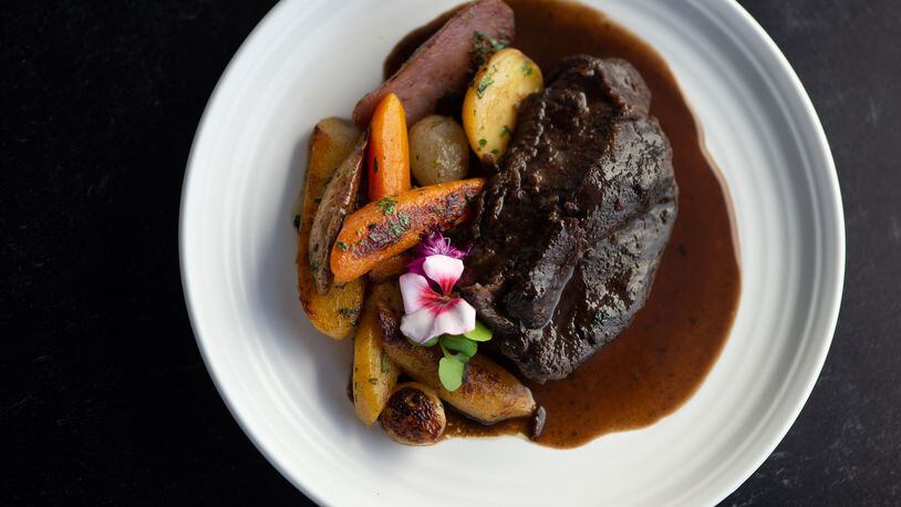 Carrileras -- braised beef cheeks -- from the menu of Casa Robles.