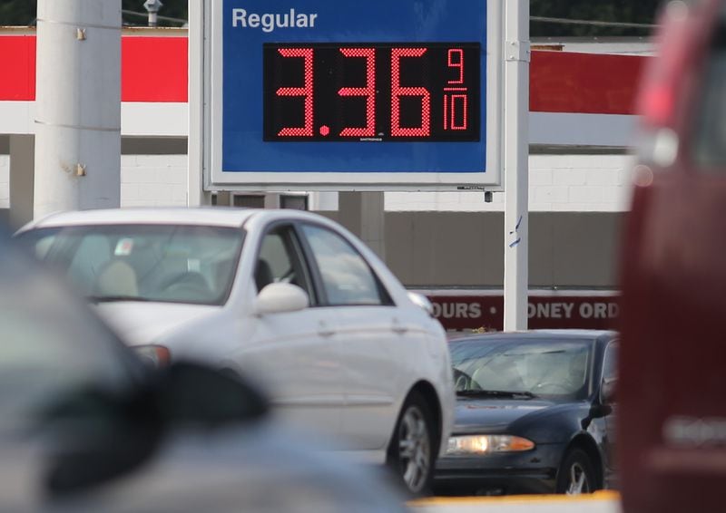 Gas prices may be higher than they were in 2017, but they are far lower than the peaks of years past. Here’s an Atlanta station in September, 2014. (BEN GRAY / BGRAY@AJC.COM)