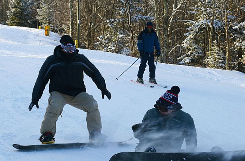 Snowboarders at Snowshoe Mountain Ski Resort