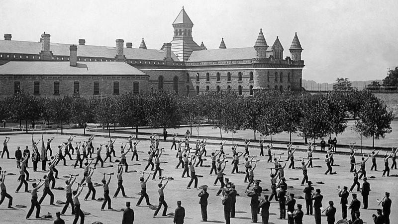 A photo of the Ohio State Reformatory in Mansfield, Ohio, in 1911 .