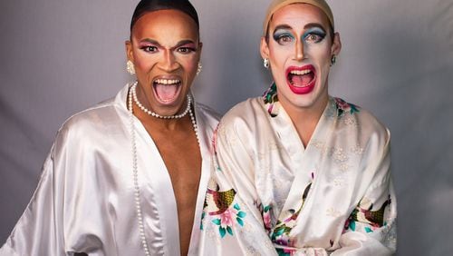 With “At the Wake of a Dead Drag Queen,” director Damian Lockhart seeks to "normalize and humanize queer people who might be different from the mainstream, especially people who are living with HIV and AIDS.” The Georgia-set play stars Trajan Clayton, left, as Anthony and Ben Cole as Hunter.