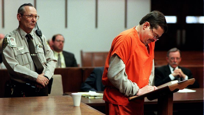 Anthony Zino tearfully addresses the court in 2000 following his conviction in the killing of his wife and daughter. Earlier this month, the 71-year-old Zino was found dead in his bunk at Smith State Prison. His body lay stuffed inside a mattress and went undiscovered for at least five days. (Barry Williams/AJC 2000 file)