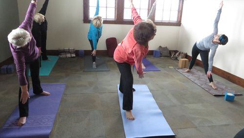 Yoga is one of the many senior acitivities offered at Park Place in Johns Creek.