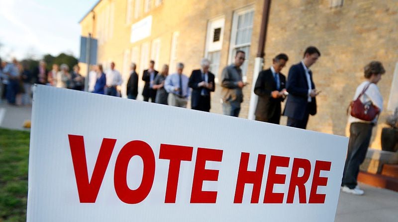 FORT WORTH, TX - MARCH 1: Voters line up to cast their ballots on Super Tuesday March 1, 2016 in Fort Worth, Texas. 13 states and American Samoa are holding presidential primary elections, with over 1400 delegates at stake. (Photo by Ron Jenkins/Getty Images)