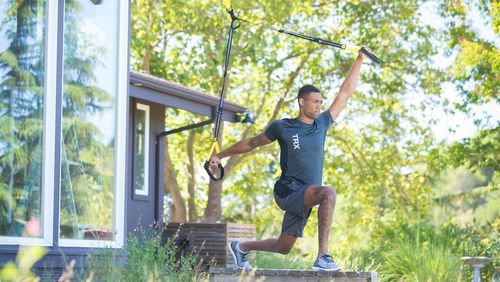 Use a suspension trainer, two anchors and a subscription to the TRX app to credit a fitness regimen at home or outdoors.
Courtesy of TRX