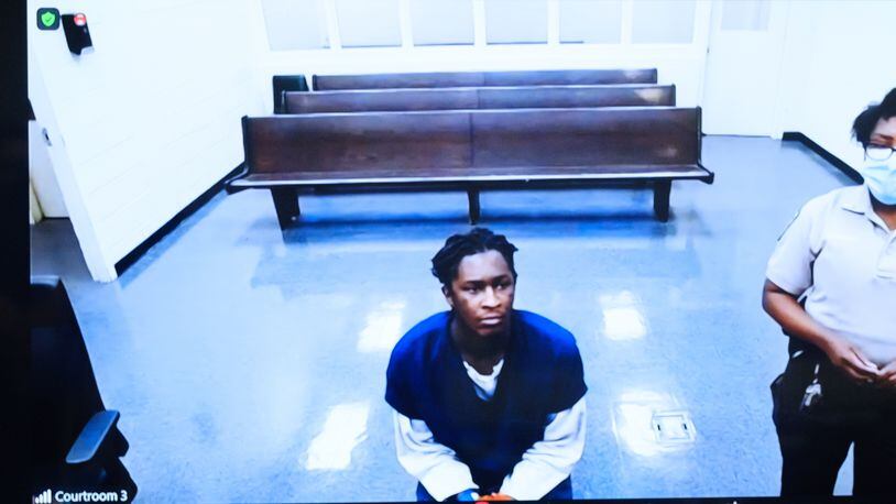 Atlanta rapper Young Thug, whose real name is Jeffery Williams, appeared before a Fulton County magistrate judge Tuesday.