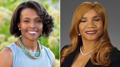 Cobb County Commission Chairwoman Lisa Cupid, left, faces Democratic challenger Sheila Edwards, right, in the May 21 primary election. (Contributed)