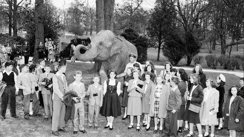 In the early part of the 20th century, APS superintendent Willis Sutton had to fight City Hall to retain "frills" that he deemed essential to children's well-rounded education. Here is a school group visiting the then Grant Park Zoo on a field trip. (AJC archives.)