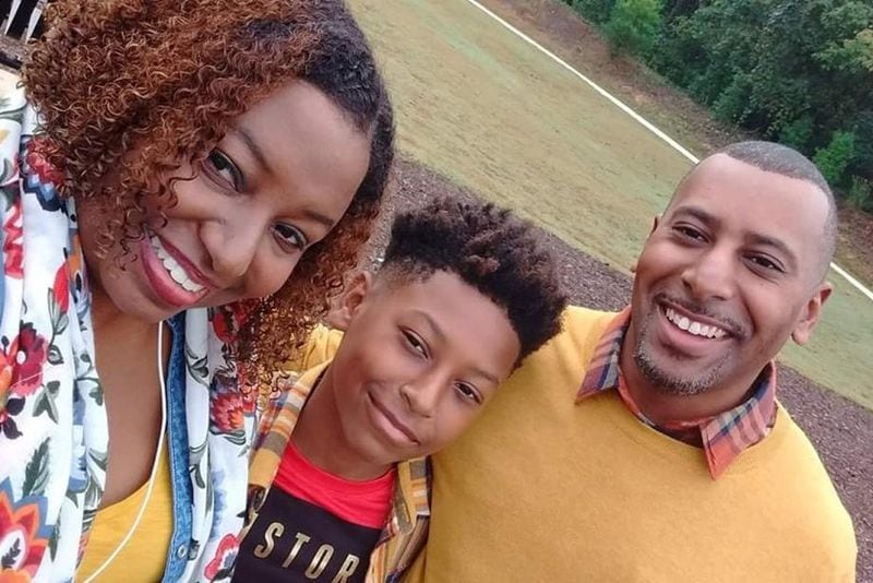 Maleka Jackson and her husband, Tiran, with their son Cameron. Maleka Jackson was killed in a tour boat explosion in the Bahamas on June 30.