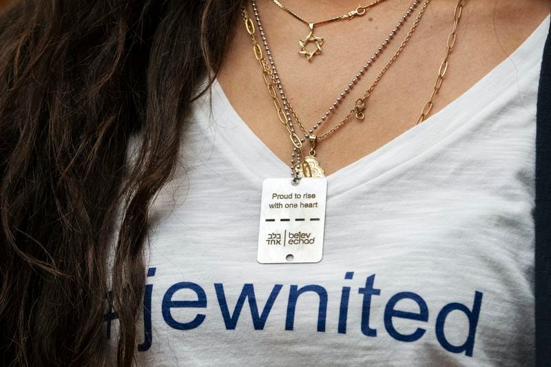 A woman wearing a Star of David necklace attends a hearing on antisemitism in K-12 public schools, by the Subcommittee on Early Childhood, Elementary, and Secondary Education, Wednesday, May 8, 2024, on Capitol Hill in Washington. (AP Photo/Jacquelyn Martin)