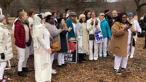 The Atlanta Resistance Revival Chorus sings Saturday, January 25, 2019, at Piedmont Park in Atlanta before an anti-war march that went from the park to Georgia Tech. (Photo: Marlon A. Walker/AJC)