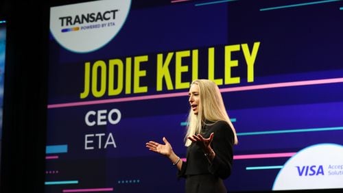 Jodie Kelley, CEO of Electronic Transaction Association, spoke at the Transact conference in Atlanta in April 2023.