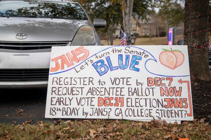 Georgia has seen 23,000 of its residents turn 18 since the Nov. 3 election, and Democrats are homing in on those potentially new voters ahead of the Jan. 5 U.S. Senate runoffs. (Alyssa Pointer / Alyssa.Pointer@ajc.com)