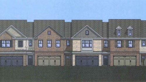Rocklyn Homes wants to build 220 townhomes on a 32-acre property near Spout Springs Road, Braselton Highway and I-85. (Credit: Gwinnett County Planning Commission documents)