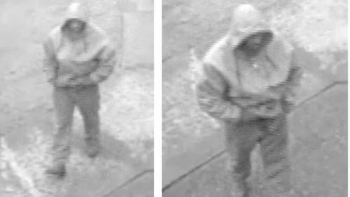 Surveillance photos show the man who authorities are seeking in connection with an armed robbery outside of a church. (Credit: Rockdale County Sheriff's Office)