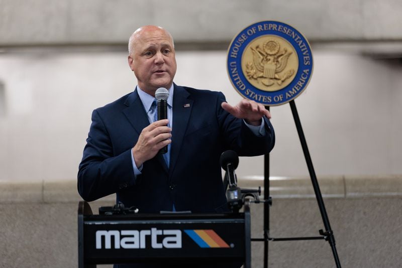 Mitch Landrieu, the Biden administration infrastructure coordinator, was in Atlanta recently to announce federal funding for renovating MARTA's Five Points station. (Arvin Temkar / arvin.temkar@ajc.com)