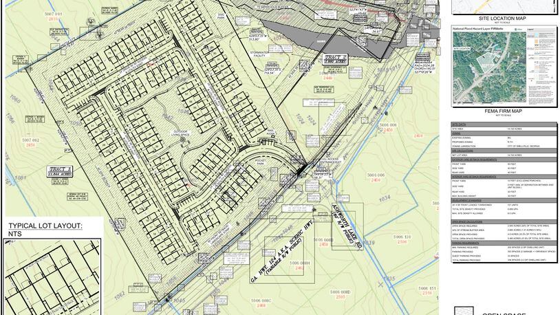 The Snellville City Council agreed to table a decision on a proposal to build a 101-unit townhome development at 2465 Scenic Highway South/Ga. 124. (Courtesy City of Snellville)