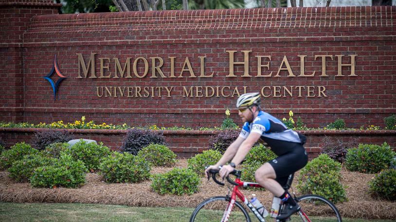 The entrance of Memorial Health University Medical Center in Savannah, where a 7-year-old boy died from the coronavirus. (AJC Photo/Stephen B. Morton)