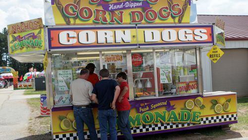 Food booths at the Gwinnett County Fair in Lawrenceville offer all kinds of fried delights. The Gwinnett County Fair continues through Sunday, Sept. 25. AJC FILE PHOTO