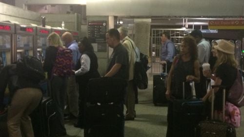 The ticket machine lines were long at MARTA's North Springs station around 7 a.m. Monday