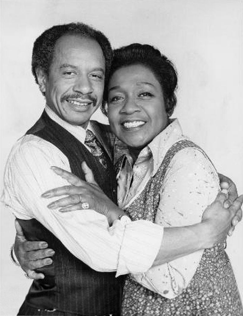 Publicity photo from Feb. 4, 1975 of actors Sherman Hemsley and Isabel Sanford promoting their roles on the television series "The Jeffersons." (CBS Television Network / Wikimedia)