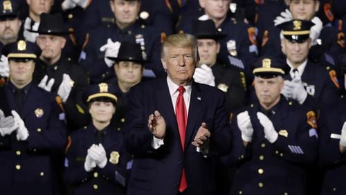 President Donald Trump speaks to law enforcement in New York on July 28, 2017.
