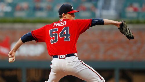 The Braves’ Max Fried pitches in the second inning against the Chicago White Sox at SunTrust Park on Friday night at SunTrust Park.