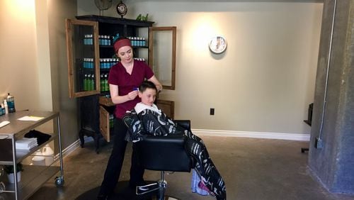 Treatment in progress at Hair Fairies Salon. Image provided by Hair Fairies.