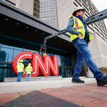  Crew workers were seen removing the iconic CNN sign from the CNN Center downtown on Monday, March 2024. The famous symbol will be refurbished and will find its new home at the Techwood campus by the Warner Brothers studios in Midtown.Miguel Martinez /miguel.martinezjimenez@ajc.com