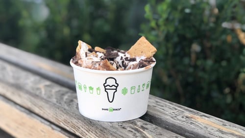 The Campfire S'mores Concrete from Shake Shack uses dark chocolate from Atlanta-based Xocolatl, making an excellent autumnal treat.