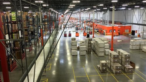 Logistics has become a growth sector. Here’s a shot from inside Home Depot’s 1.1 million square foot distribution center in Locust Grove.