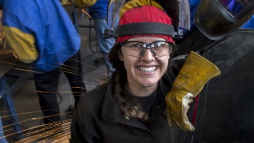 Savannah resident Sklyar Huggett used the HOPE Career Grant to pay for her studies at Savannah Technical College to become a welder. PHOTO CREDIT: TECHNICAL COLLEGE SYSTEM OF GEORGIA.