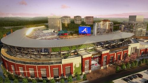 A rendering of SunTrust Park, the new home of the Atlanta Braves in Cobb County.