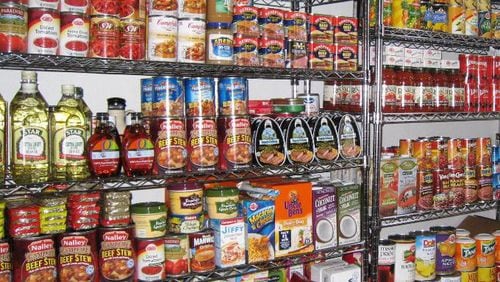 Photo illustration of a food pantry.