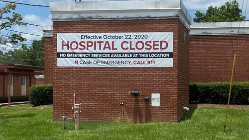 Southwest Georgia Regional Medical Center in Cuthbert, Georgia, closed its doors in October 2020, part of a record wave of rural hospital closures nationwide last year. Leaders in the city of about 3,400 people now envision opening a stand-alone emergency room to fill the gaps. (PHOTO by Andy Miller/Ga. Health News)