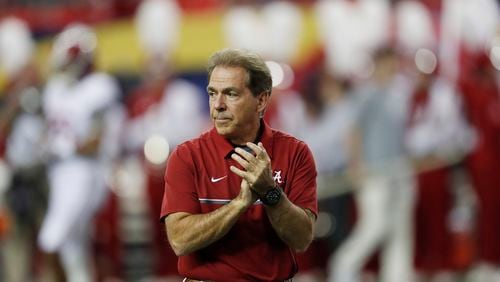 Nick Saban will lead top-rannked Alabama against No. 3 Florida State Sept. 2 at Mercedes-Benz Stadium.