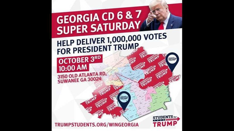 Georgia Young Republicans posted this message on Instagram to encourage supporters to vote for President Donald Trump. PHOTO CREDIT: Students for Trump.