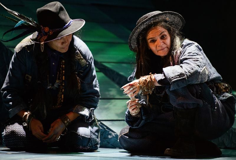 "Darlin' Cory," an Appalachian folk musical at the Alliance Theatre, co-stars Jewl Carney (left) and Maria Rodriguez-Sager.

Courtesy of Greg Mooney