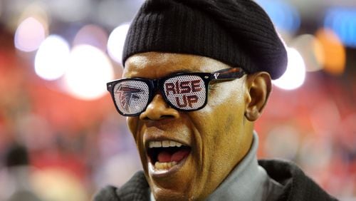 Samuel L. Jackson inspires both the team and its fans to "Rise Up." AJC file photo: CURTIS COMPTON/ CCOMPTON@AJC.COM